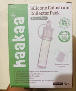 Haakaa Silicone Colostrum Collector Set 4 ml, 6 PK (Pre-Sterilized)