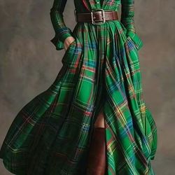 Long Western style shirt dress