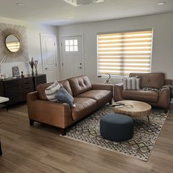 Leather Couch And Large Chair 