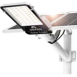 8000W Solar Street Lights Outdoor, 7000K Solar Parking Lot Lights Commerical Dusk to Dawn, Outdoor Street Light Heavy Duty, Wide Angle Solar Flood Lig