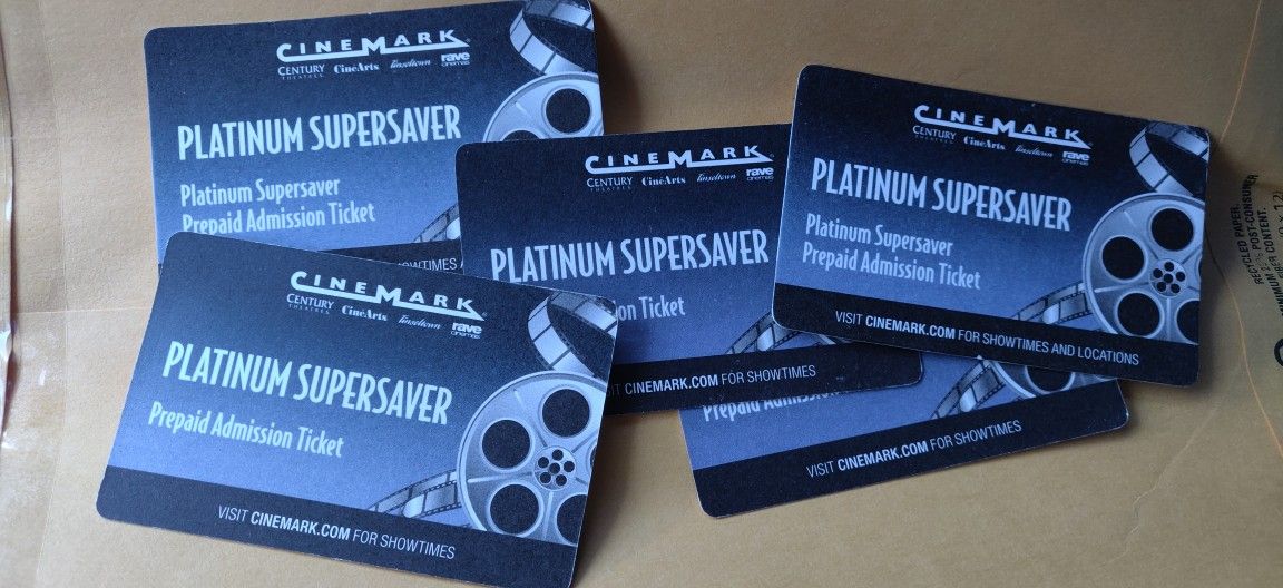 Cinemark Platinum super saver 5 Tickets