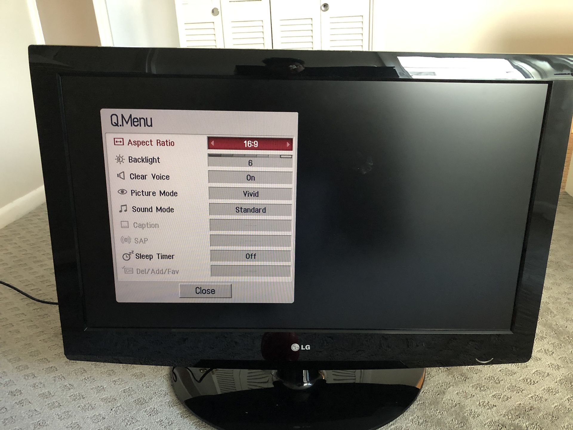 LG 37 inch TV with wall mount