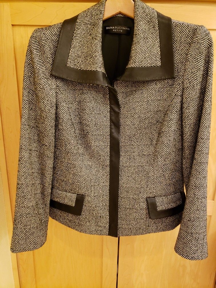 Dana Bachman Jacket w/Leather Trim - Petite