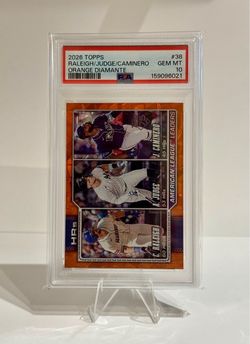 POP 1 of 1 2026 Topps Raleigh/Judge/Caminero Orange Diamante 11/25 PSA 10