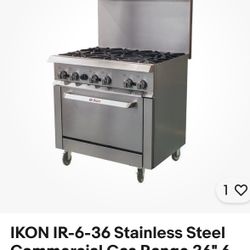 IKON IR-6-36 35 9/10 6 Burner Gas Range