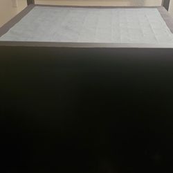 Espresso Queen Size Sled Bed With Chest OF Drawers