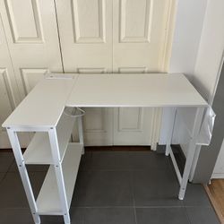 White L-shape computer desk 39 in 