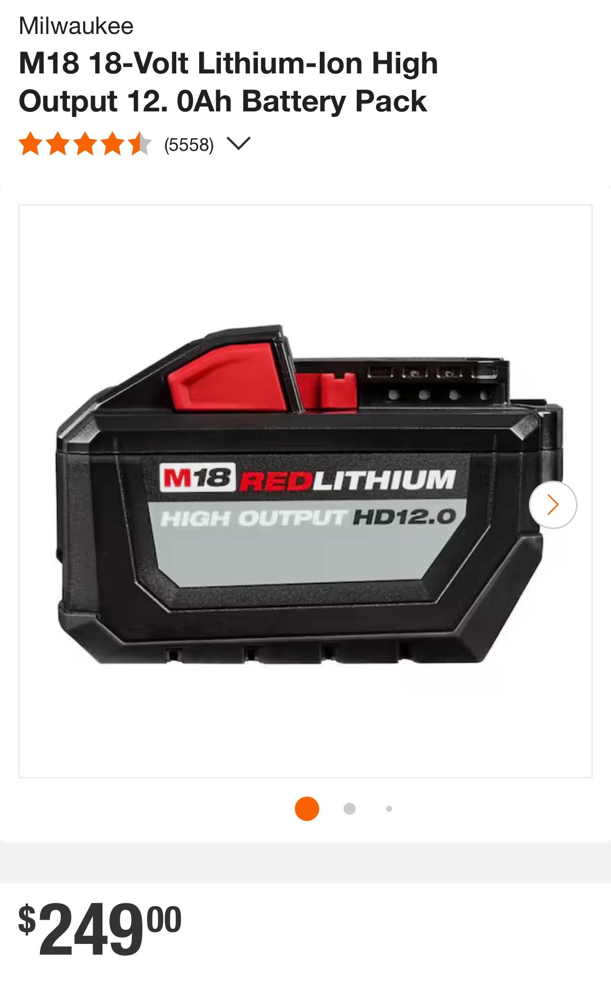 Milwaukee M18 12.0 Battery
