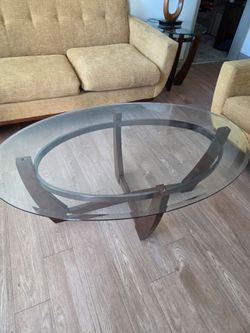 Round Glass Top Coffee Table