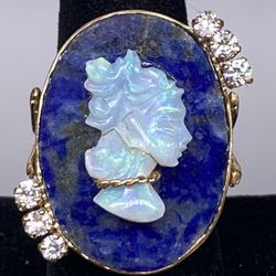 14K Moonstone Cameo Ring 