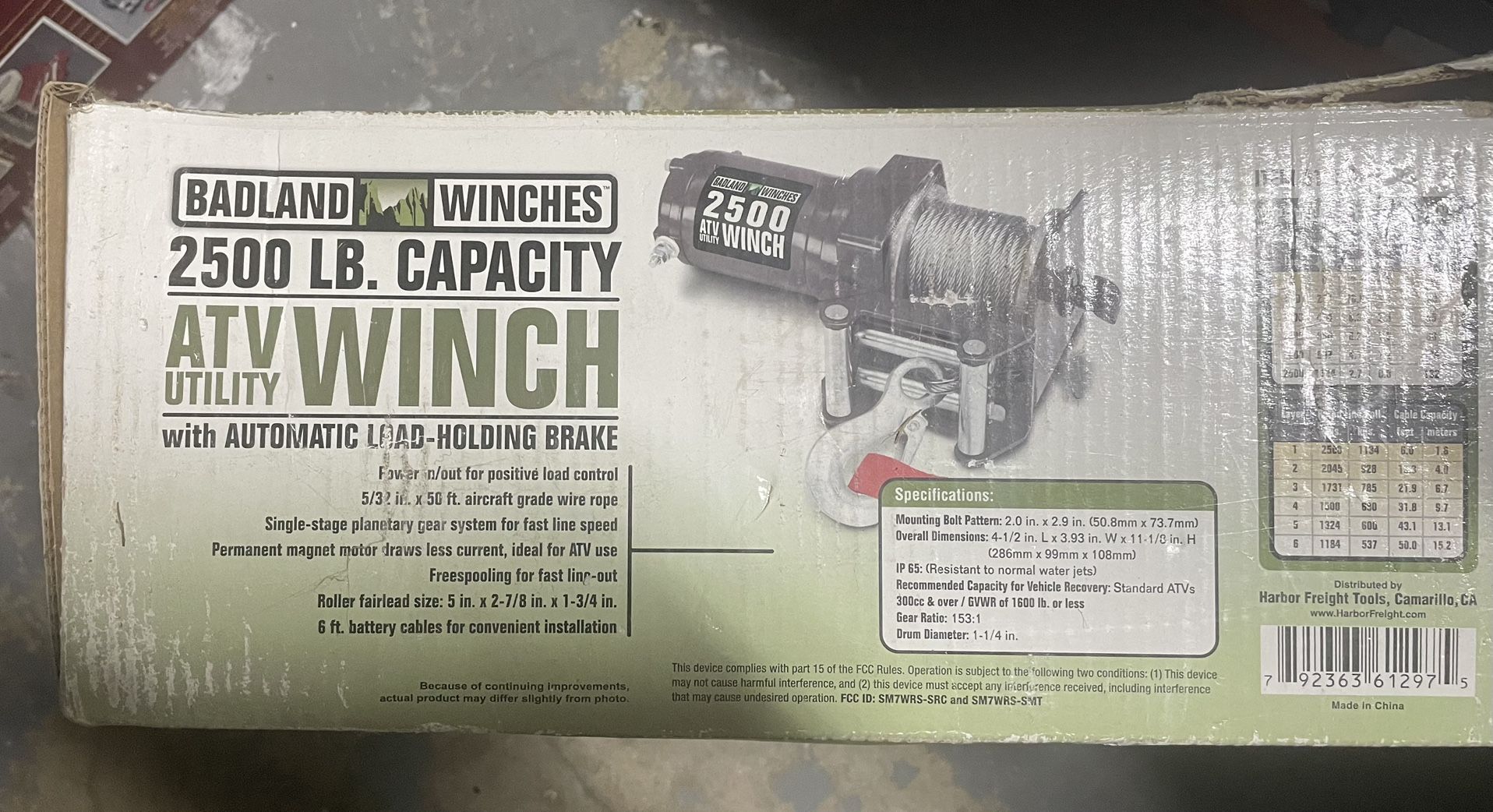 BADLAND WINCHES 2500lb ATV/Utility Winch