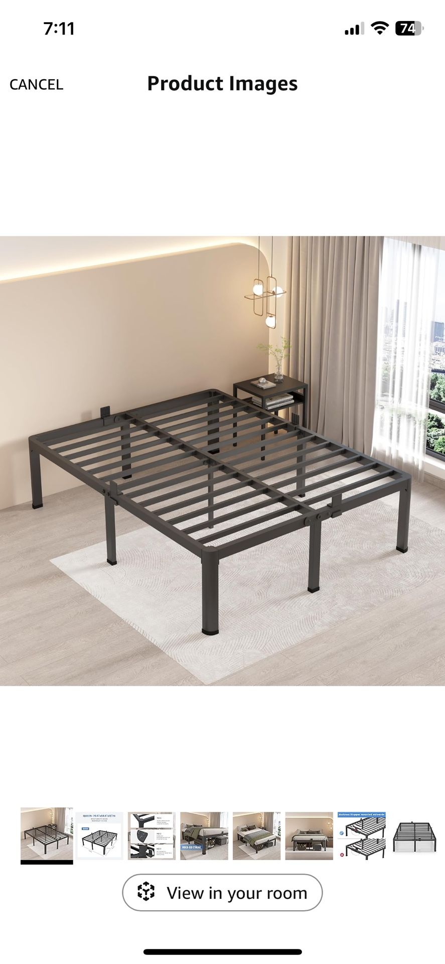 Queen Metal Bed Frame 18 Inches