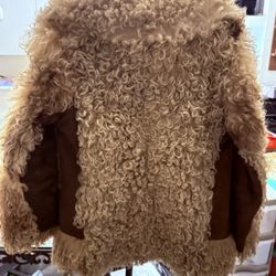 Vintage Coat Mongolian Curly Lamb Shearling