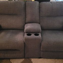Power Reclining Coombs Loveseat with Center Console and USB Chargers