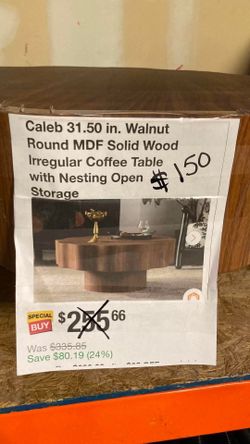 31.50in Walnut Round Coffee Table