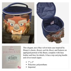 DISNEY PRINCESS Beauty & The Beast Velvet Train Case (NWT) 
