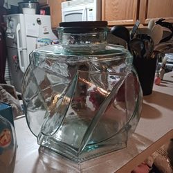 Huge Ex Ex Larg Beveled Glass Container Cork Top 9 Firm Paid 35 Home Goods