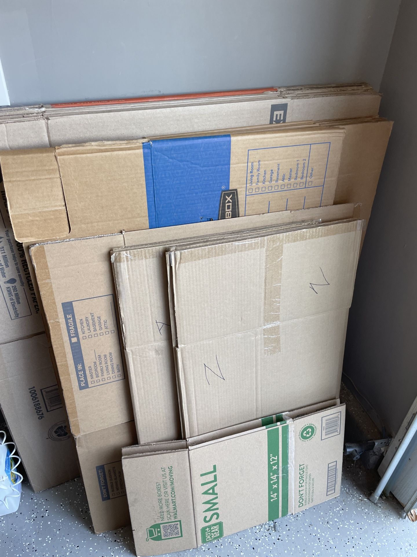 Boxes and moving supplies