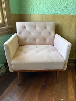 Pink Suede-like Armchair