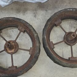 Vintage antique steel wheels