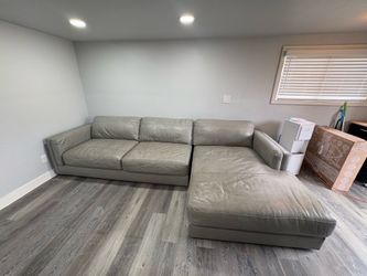 Leather L couch