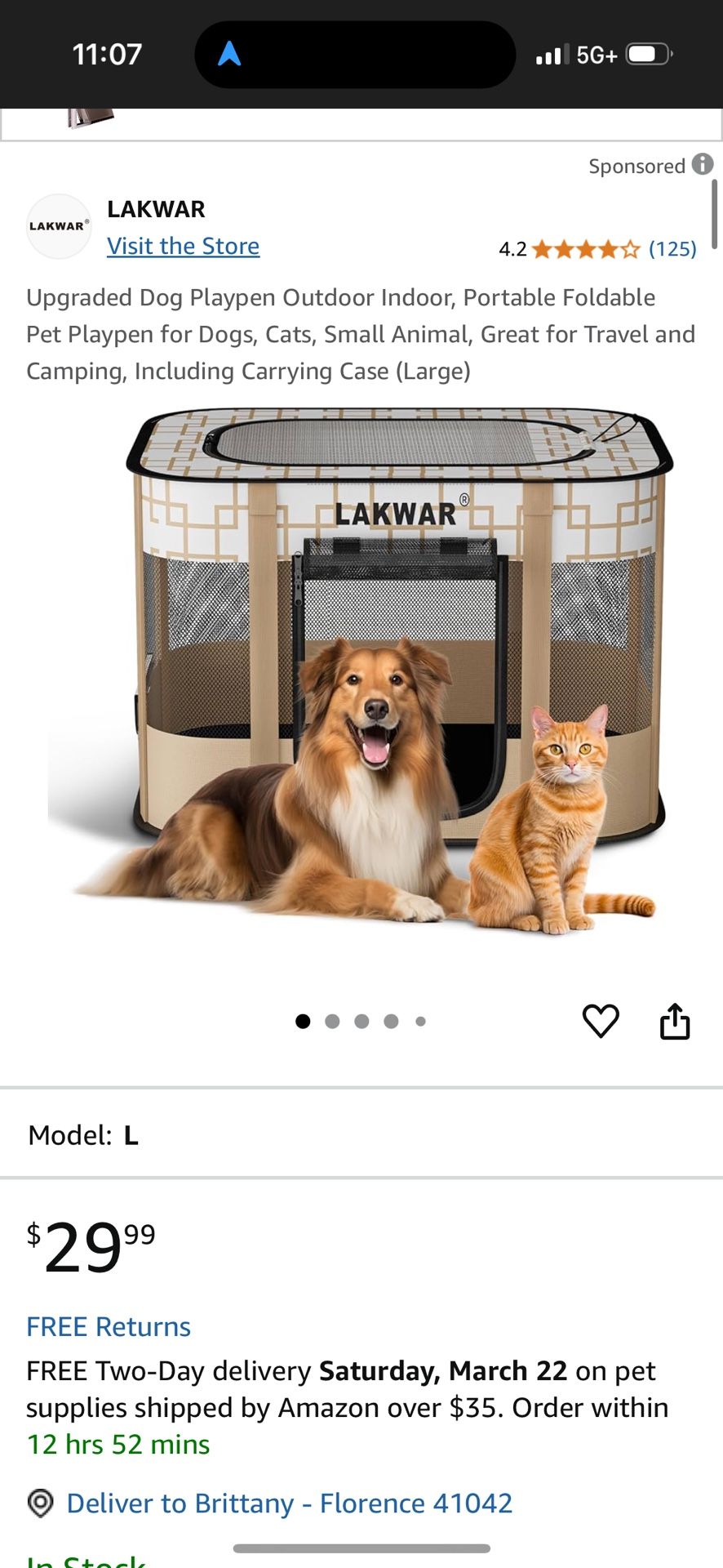 Portable Foldable Pet Playpen Large