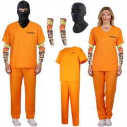 Inmate Prisoner Jail Jumpsuit Adult Costume 2XL / Traje de Prisionero Adulto 2XG 