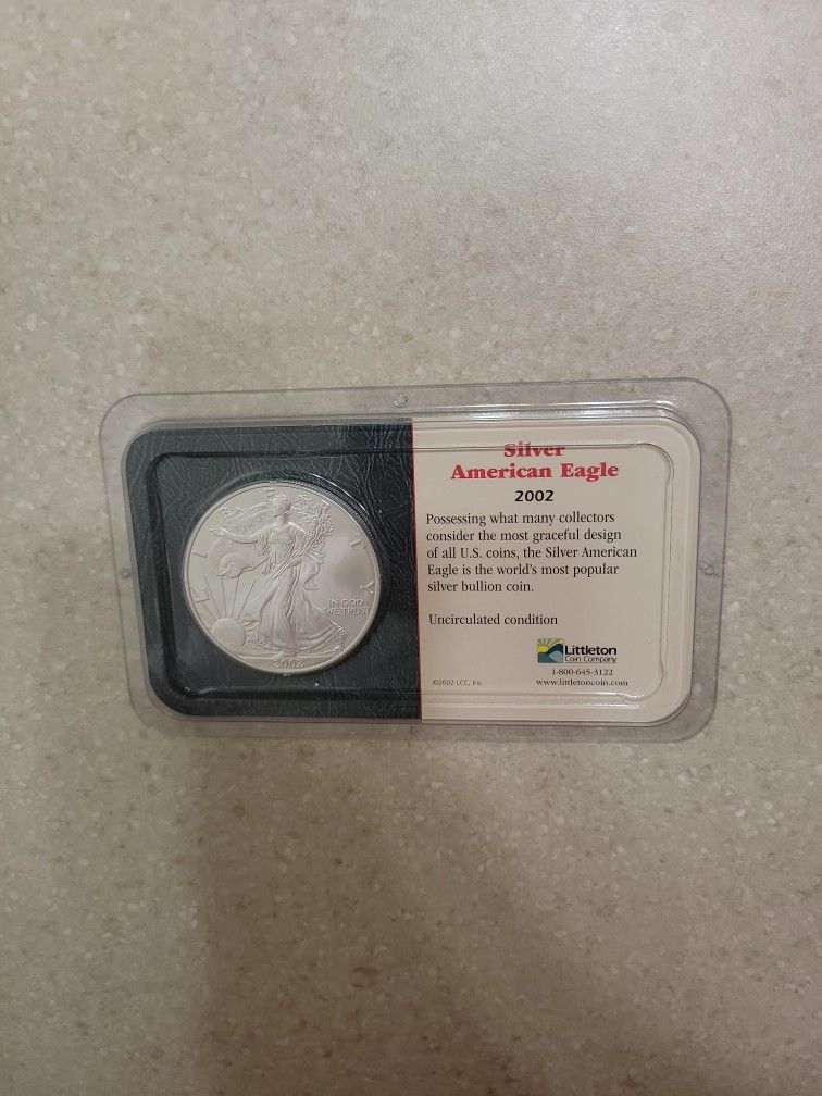 2002 American Silver Eagle.  BU 