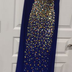 Royal Blue Rhinestone Formal Dress 