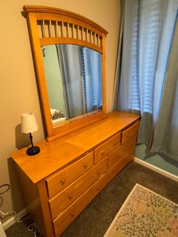 Solid Wood Dresser with Mirror