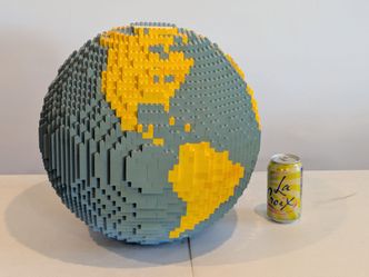 custom LEGO sculpture of planet Earth / globe – solid & extremely heavy