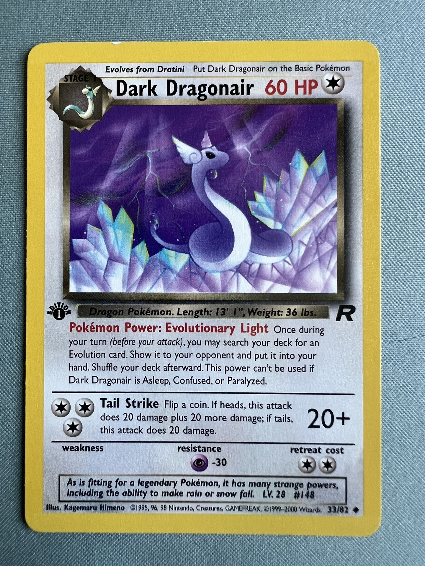 Dark Dragonair 33/82 Team Rocket Regular 1st Edition. Light Played!!