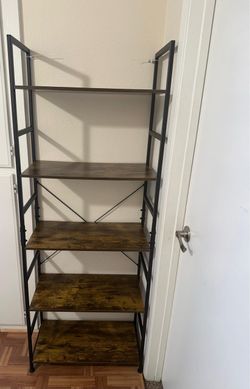5-Tier Industrial Ladder Bookshelf