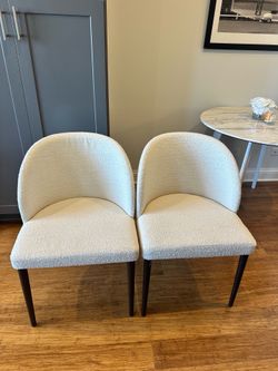 Crate & Barrel Boucle Dining Chairs