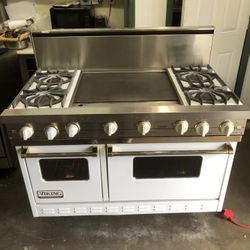 Viking 48” White Gas Range Stove 