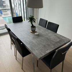 Designer 6 Person Dining Set Grey - Dining Table