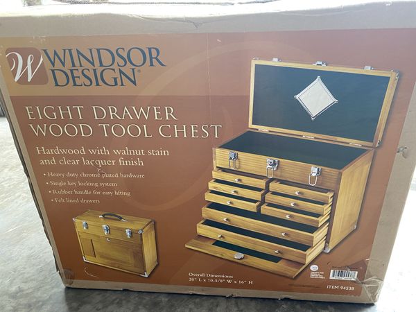 WINDSOR DESIGN EIGHT DRAWER WOOD TOOL CHEST for Sale in 