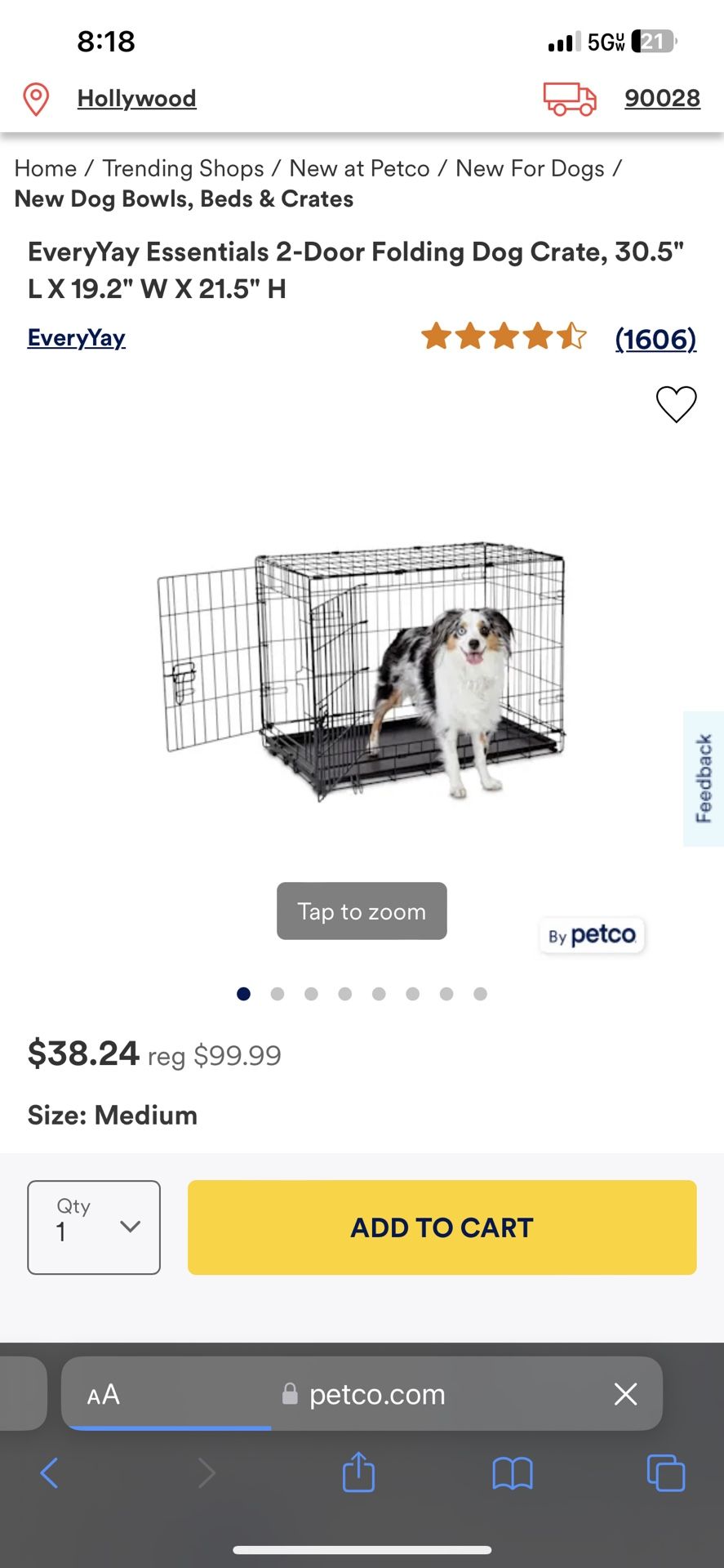 Dog Crate medium 30”