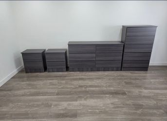 Dresser, Chest And 2 Nightstands - Cómoda,  Gavetero Y 2 Mesitas de noche