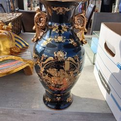 limoges-style porcelain vase 14 inches tall