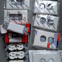 Wall Receptacles Switches Outlet Covers  All White