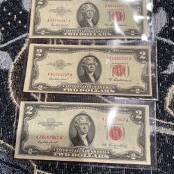 2 Dollar Red Seal 1953 Lot