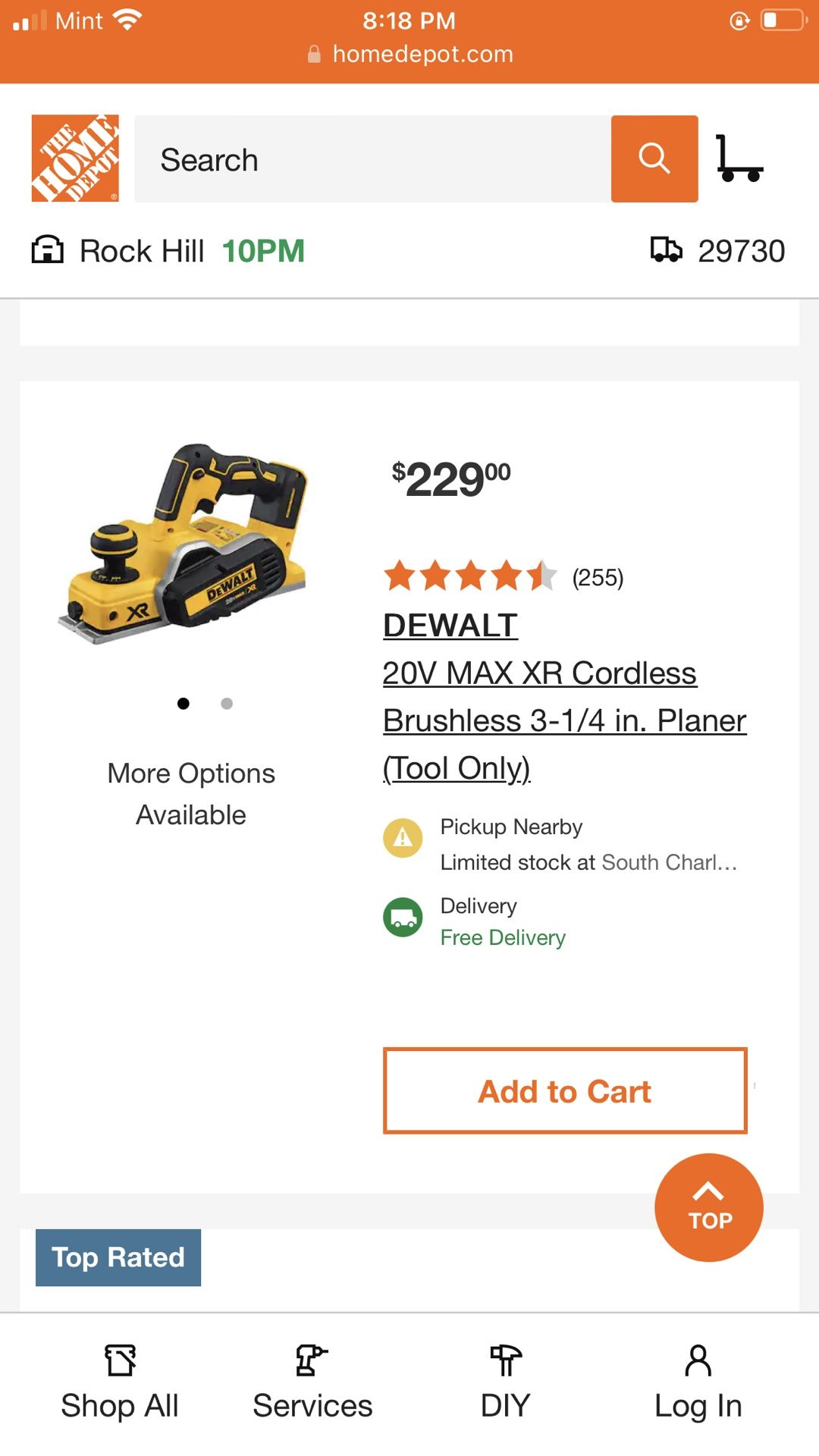 DEWALT PLANER XR 20v