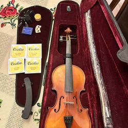 Mendini By Cecilio Violin For Beginners, Kids & Adults - Beginner Kit For Student w/Hard Case, Rosin, Bow - Starter Violins, Wooden Stringed Musical I