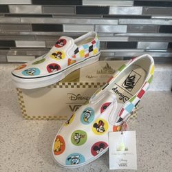 Vans Disney 50th Anniversary Mickey & Friends Slip-O Wht Sneaker Shoes NEW 