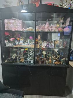 Black display cabinet