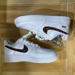 Supreme x GOODENOUGH x Nike Air Force 1 Low White Cheetah Size 10.5