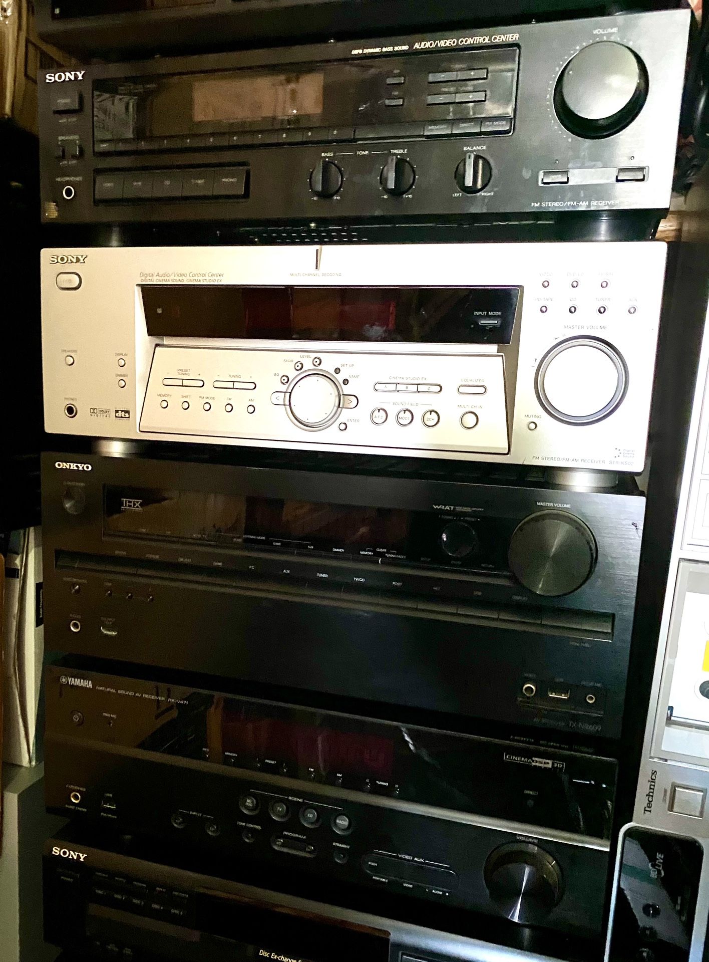PIONEER-JVC-SONY-DENON-ONKYO-SHERWOOD-FISHER STEREO/5.1 RECEIVERS FROM $40 to $80 EACH - VARIOUS MODELS WITH REMOTES…
