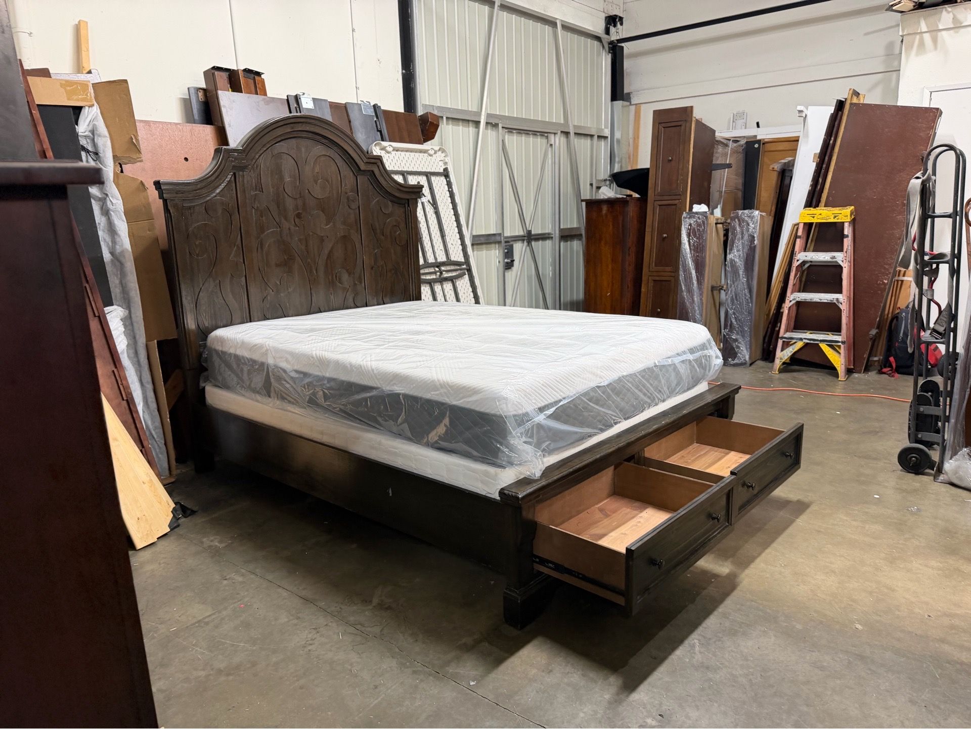 Queen bed with mattress $299