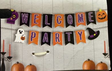 Happy Halloween Glitter Paper Banner 5 ft – 2 Pack